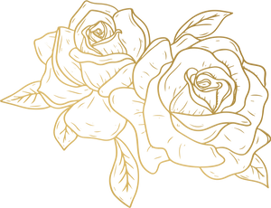 Metallic Monoline Gold Roses